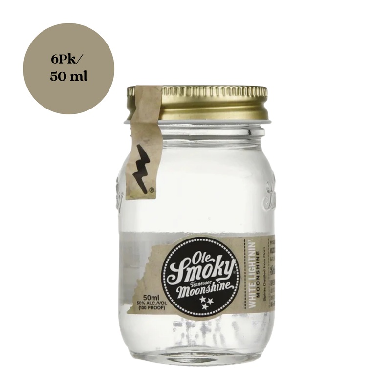 Ole Smoky Moonshine Mini White Lightnin’ Moonshine 6pk 50mL Shots
