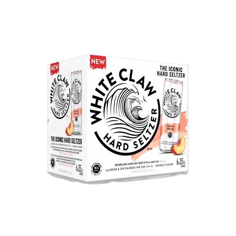 WHITE CLAW HARD SELTZER PEACH 355ML 6PK CAN @ Red Deer [1056104] 2130 ml