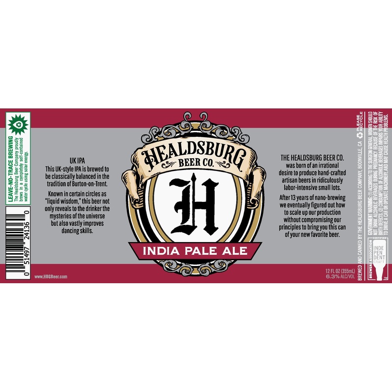 HEALDSBURG IPA 4/6PK CANS 12 oz (24)