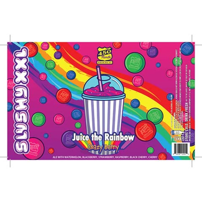 450 North Slushy XXL Juice The Rainbow Crazy Berry Sour 16OZ SINGLE CAN