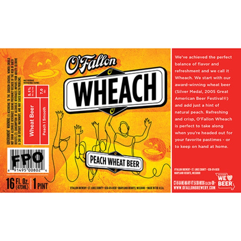 O’Fallon Wheach Peach Wheat 16OZ SINGLE CAN