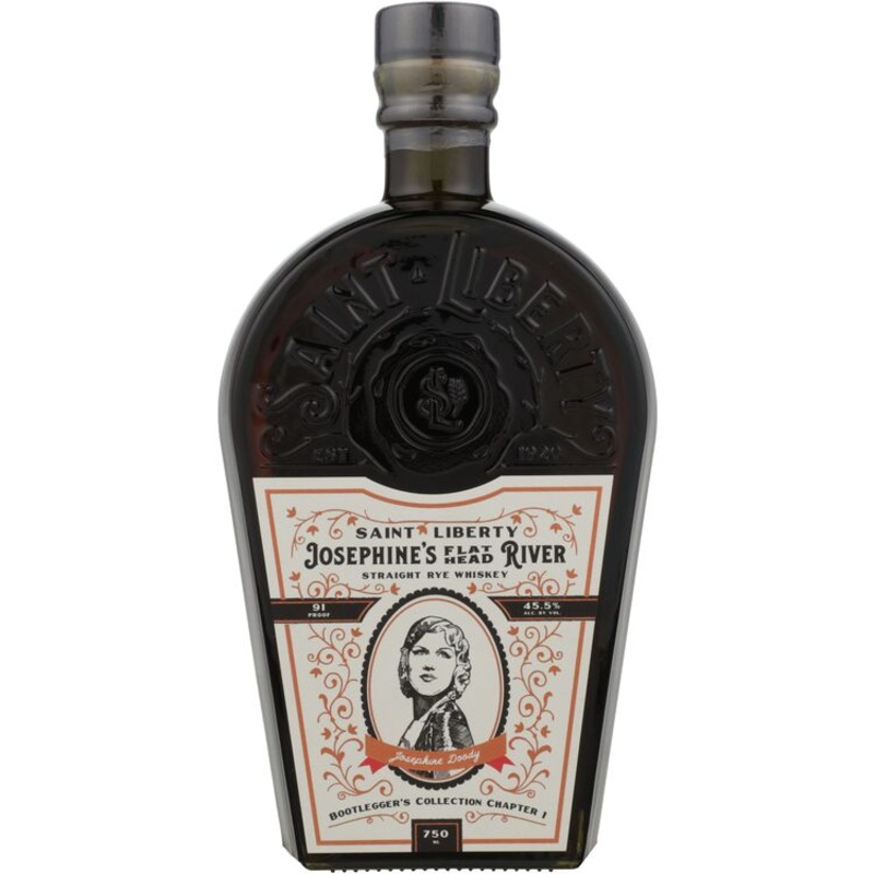 SAINT LIBERTY STRAIGHT RYE WHISKEY JOSEPHINE’S FLAT HEAD RIVER BOOTLEGGER’S COLLECTION CHAPTER 1 5 YR 91 750ML 750ML