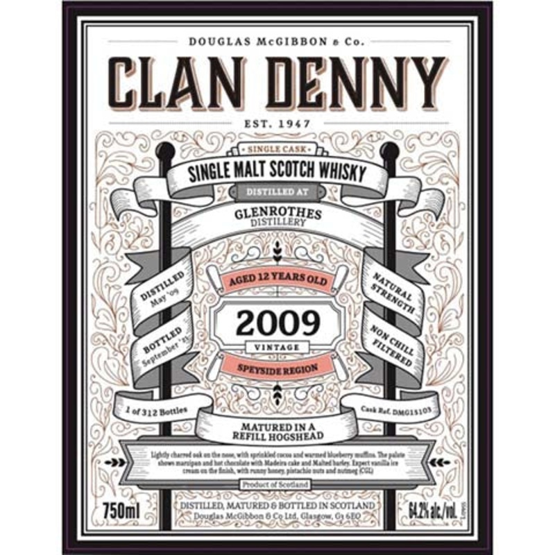 Clan Denny Glenrothes Single Malt Scotch Whisky 750ML BTL