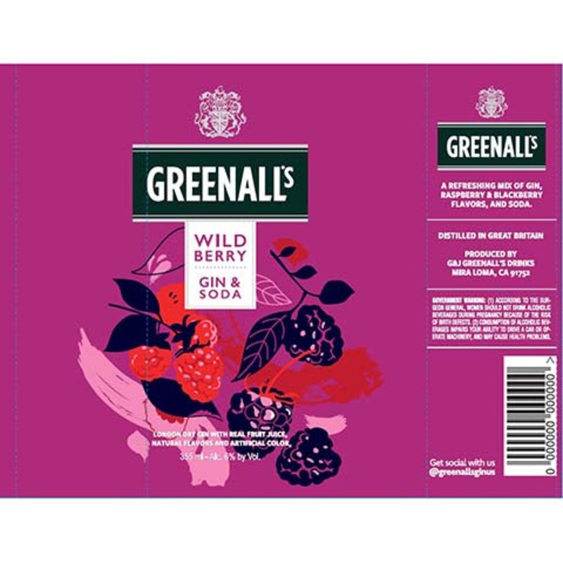 Greenalls Wild Berry Gin & Soda 355ML CAN