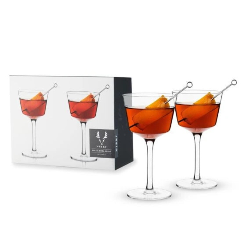 VISKI RAYE CRYSTAL NICK & NORA GLASS 2PC @ Township [1005116] ml
