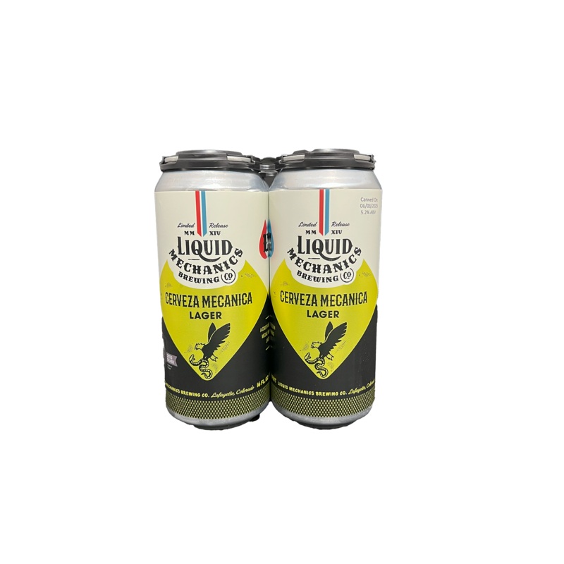 Liquid Mechanics Cerveza Mecanica Lager 4 Pack Cans