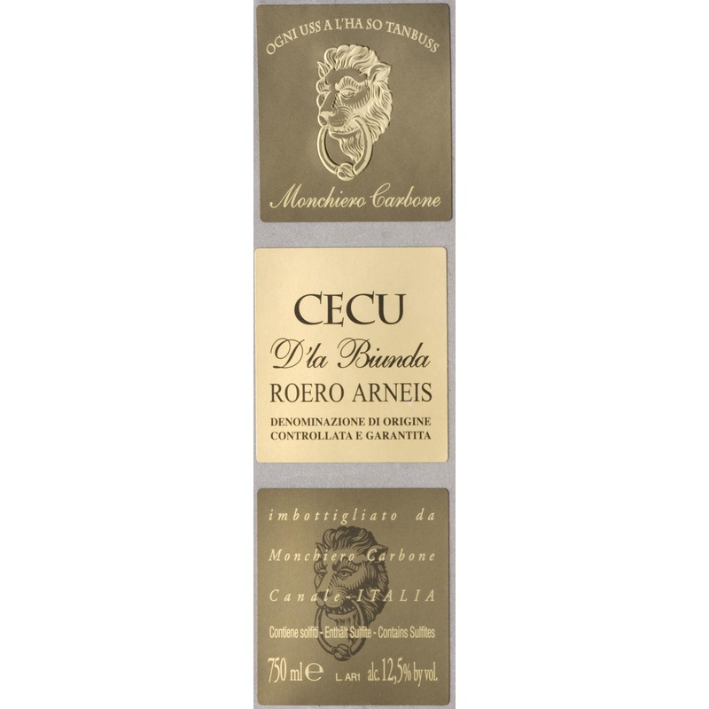 MONCHIERO CARBONE ARNEIS CECU 2021 750 mL
