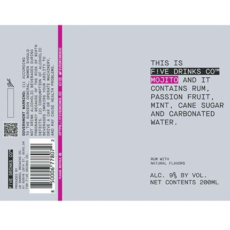 F!ve Drinks Mojito 200ML CAN