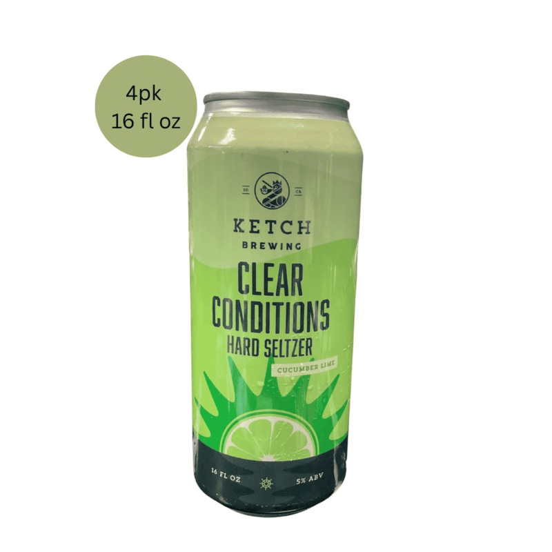 Ketch Brewing Clear Conditions Hard Seltzer Cucumber Lime 4pk 16 fl oz Cans