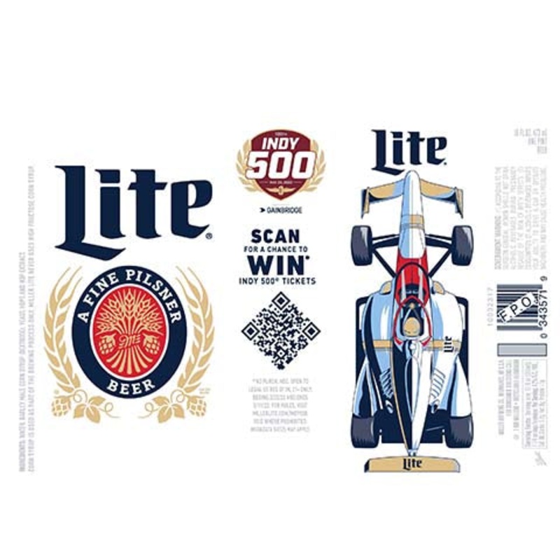 Miller Lite Indy 500 Pilsner 16OZ SINGLE CAN