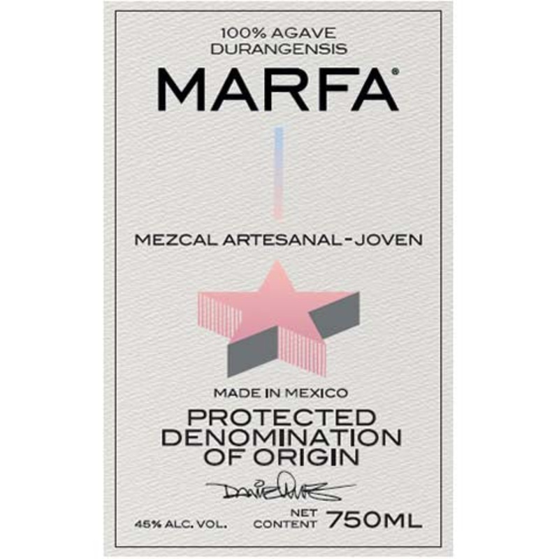 Marfa 100% Agave Durangensis Mezcal Joven 750ML BTL