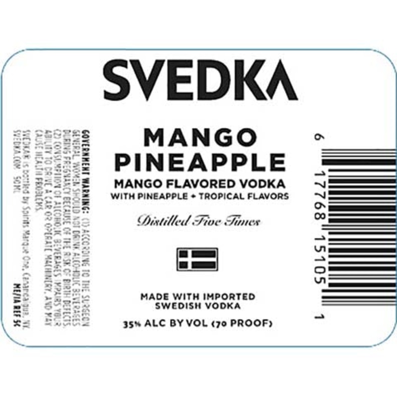Svedka Mango Pineapple Vodka 50ML BTL