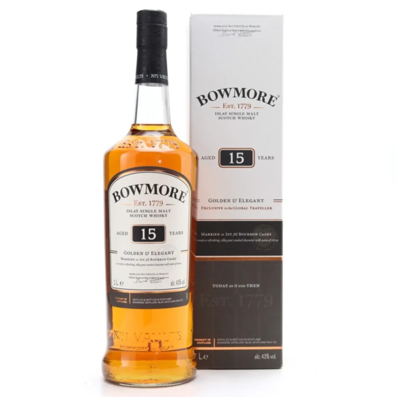 Bowmore 15 Year Old Golden & Elegant Whisky 1L