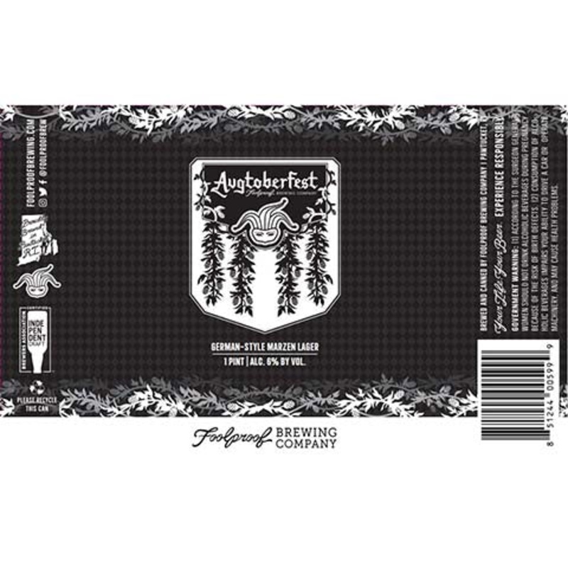 Foolproof Augtoberfest Marzen Lager 16OZ SINGLE CAN