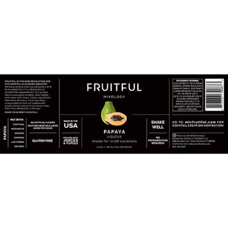 Fruitful Mixology Papaya Liqueur 1L BTL
