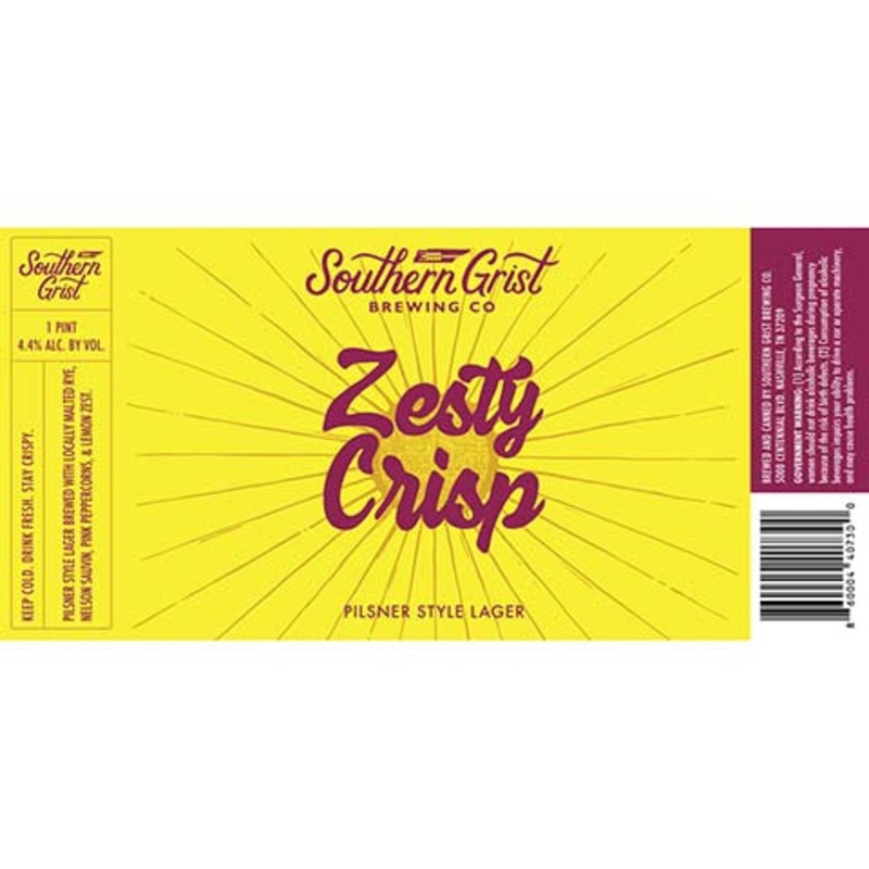 Southern Grist Zesty Crisp Pilsner Style Lager 16OZ SINGLE CAN