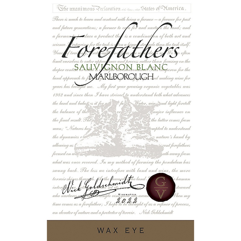 FOREFATHERS SAUVIGNON BLANC WAX EYE VINEYARD MARLBOROUGH 2022 750ML 750ML