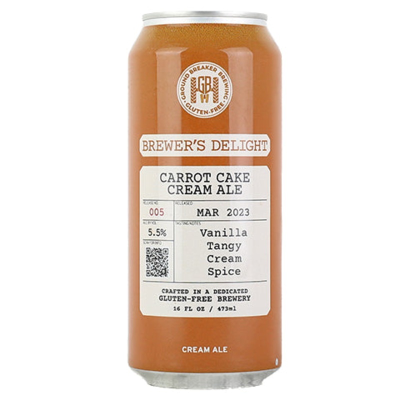 Ground Breaker Carrot Cake Cream Ale 16OZ SINGLE CAN
