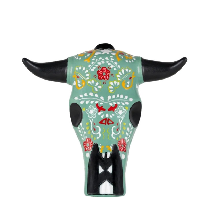 Trophy Bull Horn Head Aejo Tequila 750mL (Green)