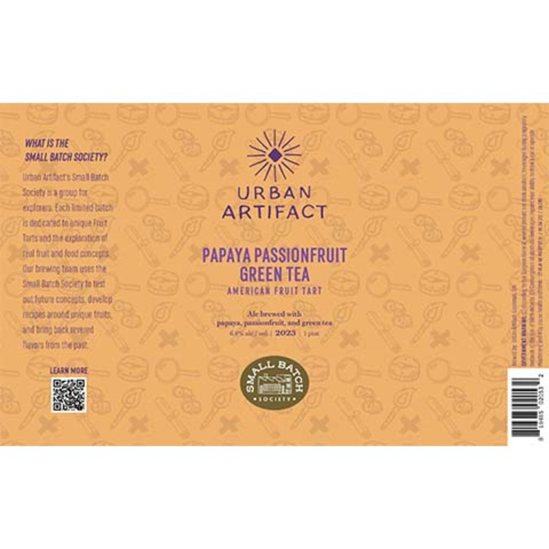 Urban Artifact Papaya Passionfruit Green Tea Fruit Tart 16OZ SINGLE CAN