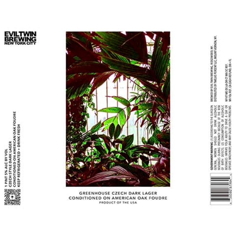 Evil Twin Greenhouse Czech Dark Lager 16OZ SINGLE CAN