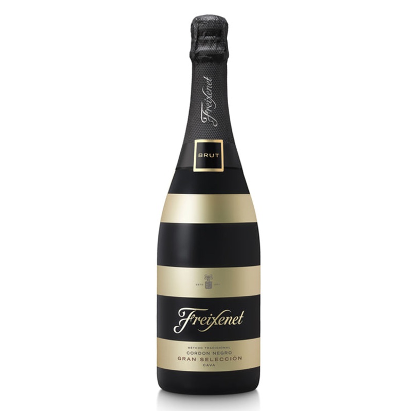 FREIXENET CAVA BRUT CORDON NEGRO GRAN SELECCION STRIPED LABEL 750ML 750ML