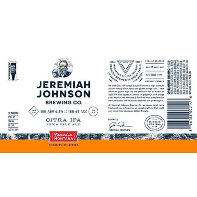 Jeremiah Johnson Citra IPA 12OZ SINGLE CAN