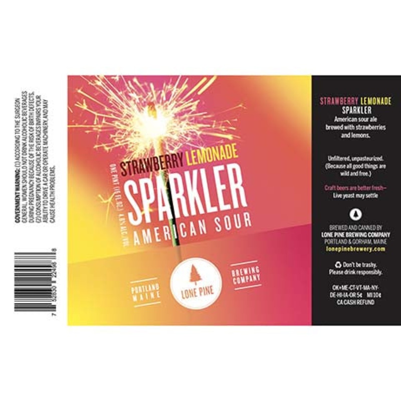 Lone Pine Sparkler Strawberry Lemonade American Sour Ale 16OZ SINGLE CAN