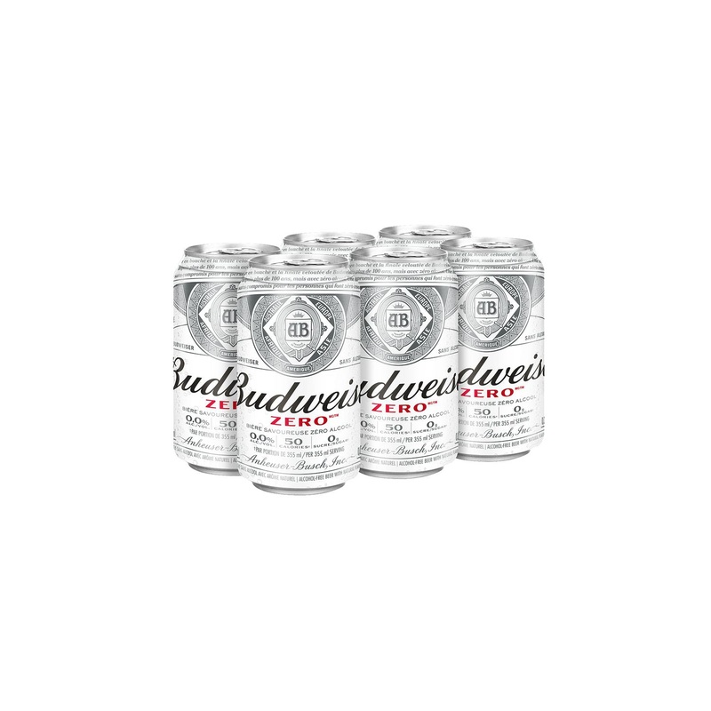 BUDWEISER ZERO 355ML 6 CAN