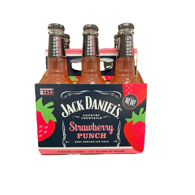 Jack Daniels Cocktails Strawberry Punch 6 Pack Bottles