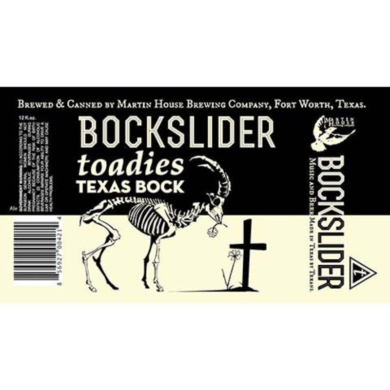 Martin House Bockslider Toadies Texas Bock 12OZ SINGLE CAN