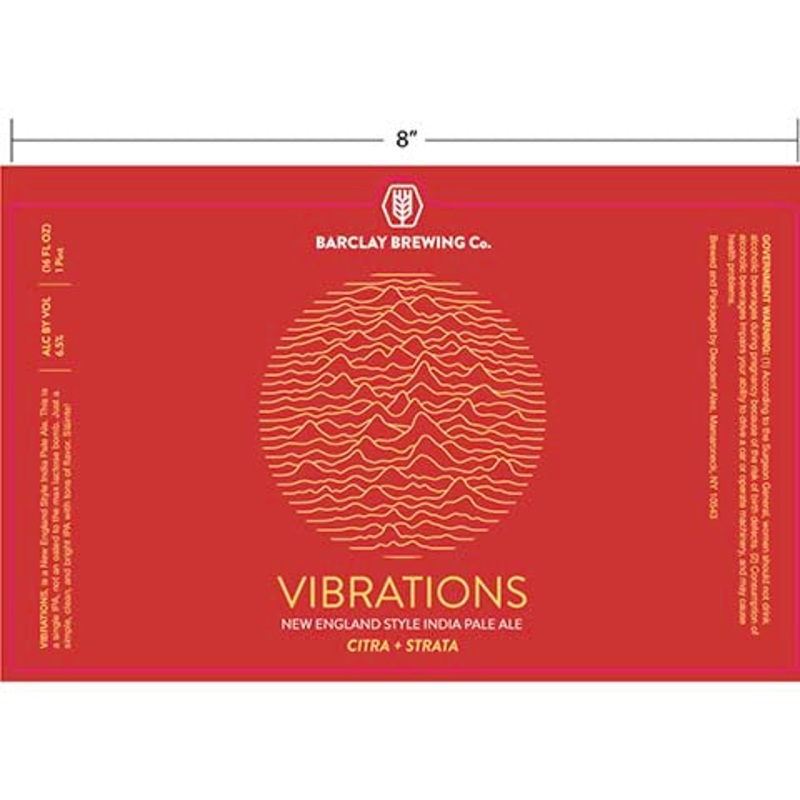 Barclay Vibrations Citra + Strata Hazy IPA 16OZ SINGLE CAN