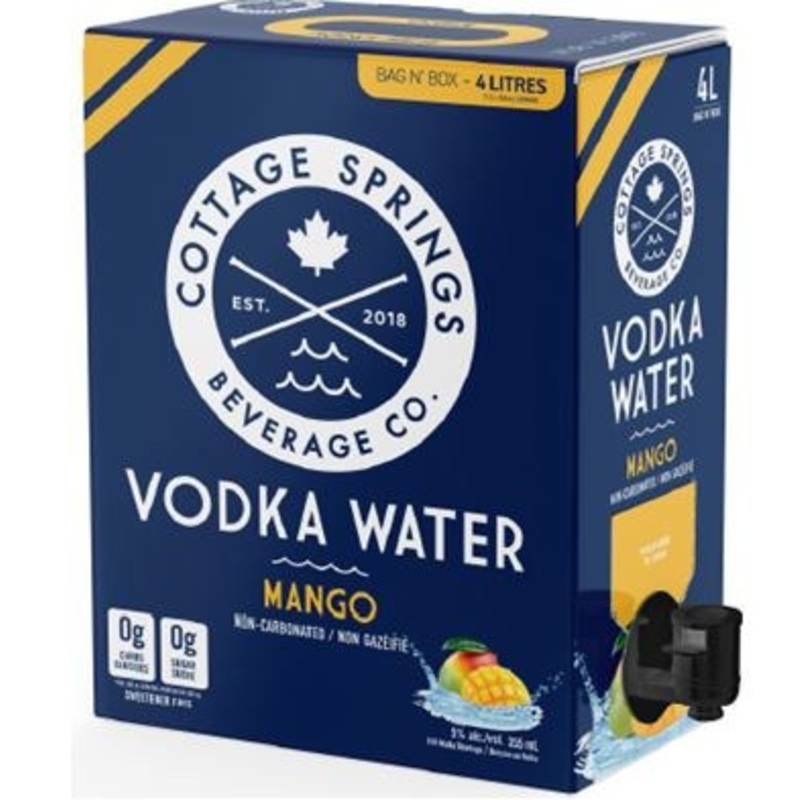 COTTAGE SPRINGS MANGO VODKA WATER 4L