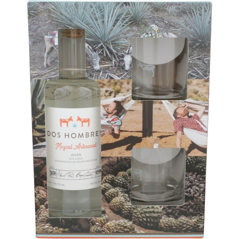 DOS HOMBRES MEZCAL ARTESANAL JOVEN ESPADIN 84 W/ GLASSES 750ML 750ML