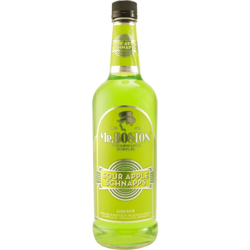 MR. BOSTON SOUR APPLE SCHNAPPS 30 750ML 750ML