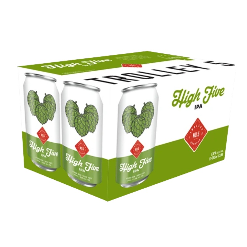 TROLLEY 5 HIGH FIVE IPA 355ML 6PK CAN @ MacTaggart Ridge [1003136] 2130 ml
