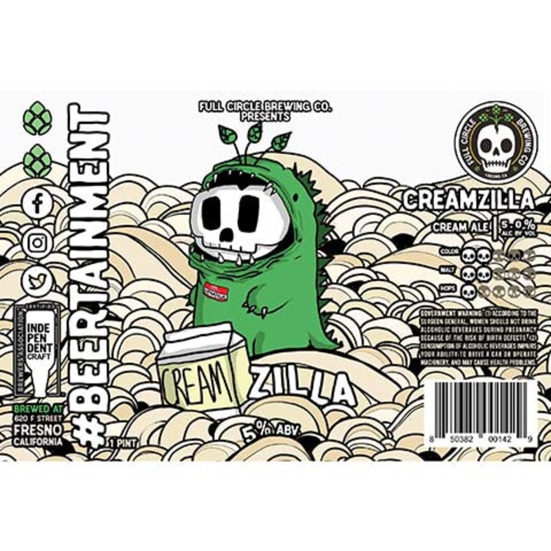 Full Circle Creamzilla Cream Ale 16OZ SINGLE CAN
