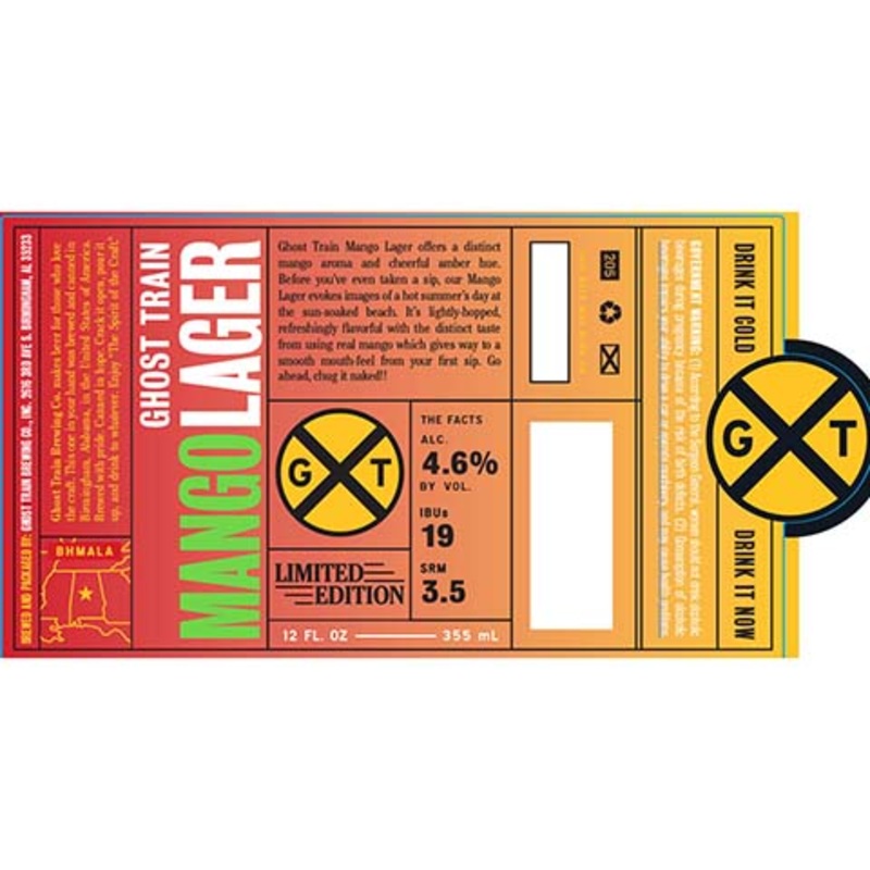 Ghost Train Mango Lager 12OZ SINGLE CAN