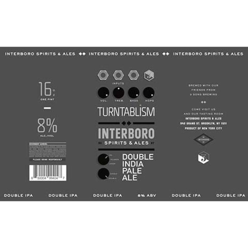 Interboro Turntablism DIPA 16OZ SINGLE CAN