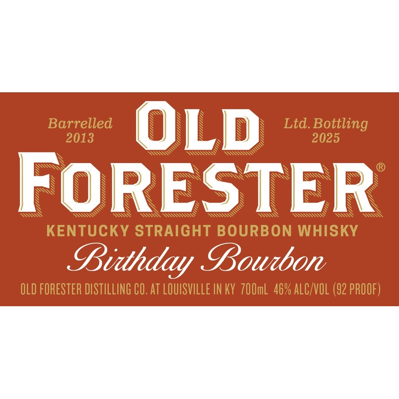 Old Forester Birthday Bourbon 2025 Limited Edition Aged 12 Years