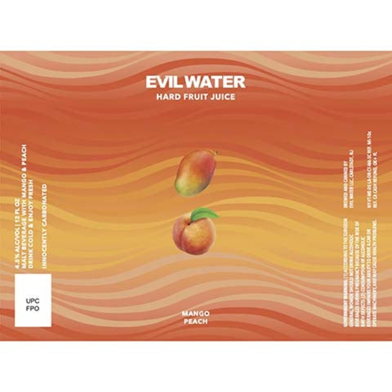 Evil Water Hard Fruit Juice (Mango Peach) 12OZ SINGLE CAN