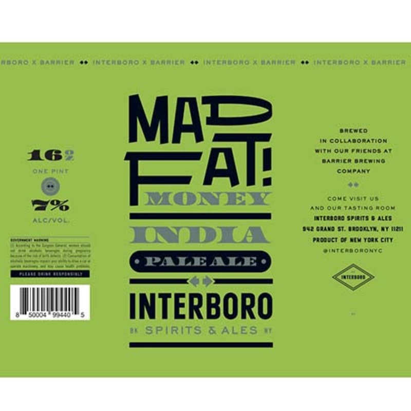 Interboro/Barrier Mad Fat! Money IPA 16OZ SINGLE CAN