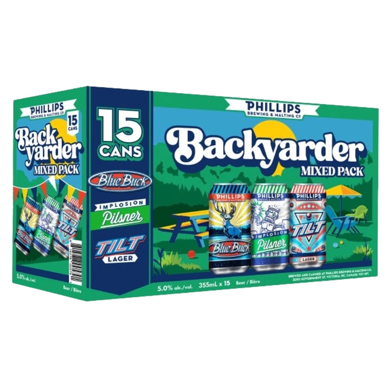 PHILLIPS BACKYARDER MIXED PACK 355ML 15PK CAN @ Windermere [1051604] 5325 ml