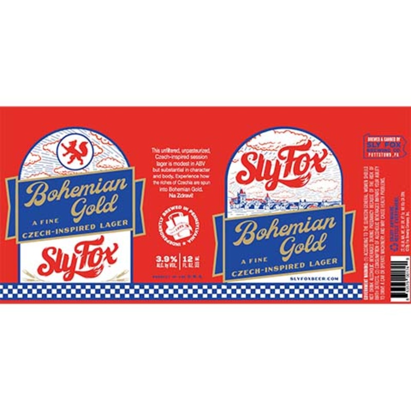 Sly Fox Bohemian Gold Czech Lager 12OZ SINGLE CAN