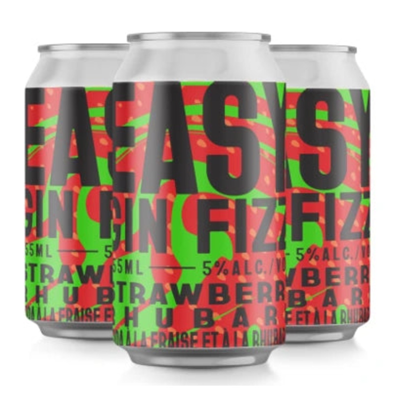 EASY GIN FIZZ STRAWBERRY RHUBARB 355ML 4PK CAN @ Emerald Hills [1056671] 1420 ml