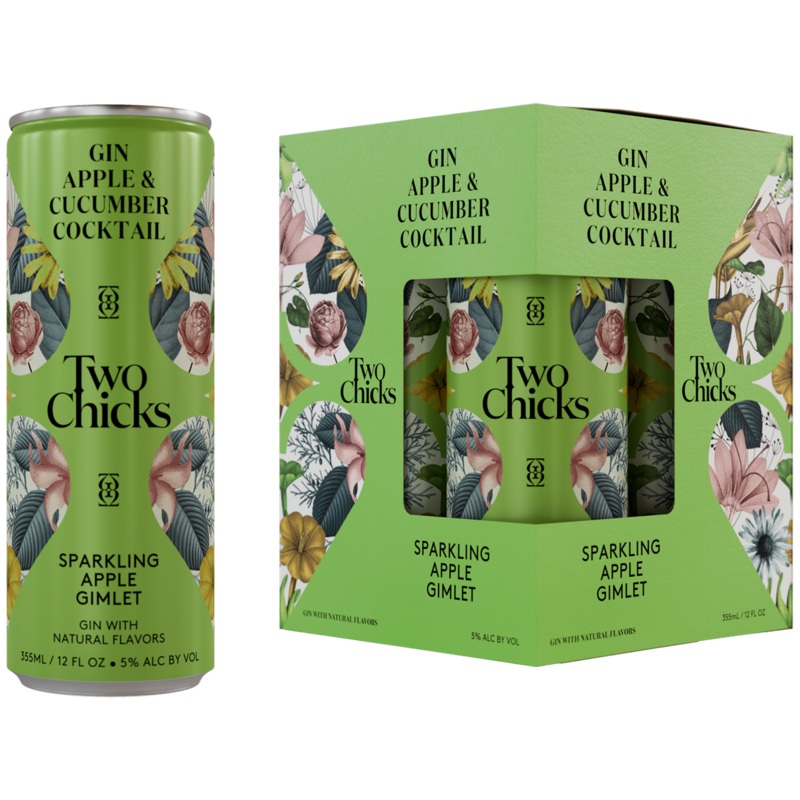 Cocktail Two Chicks 4pk Gin Apple Gimlet