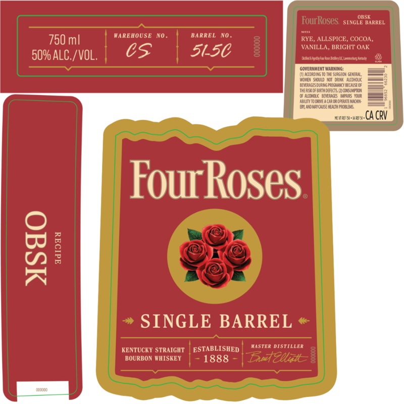Four Roses Single Barrel OBSK  Warehouse CS Barrel 51-5C