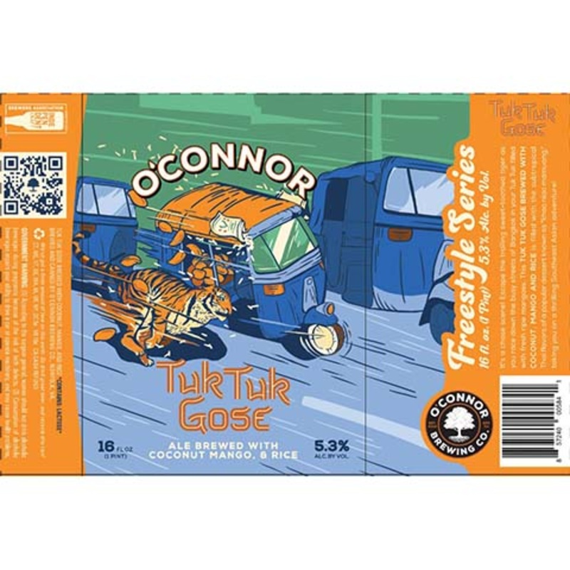 O’Conner Tuk Tuk Gose Brewed with Coconut, Mango, & Rice 16OZ SINGLE CAN
