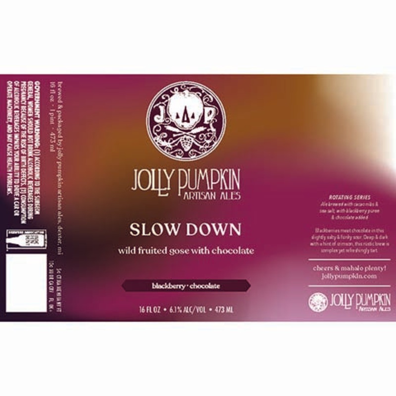 Jolly Pumpkin Slow Down Wild Fruited Gose 16OZ SINGLE CAN