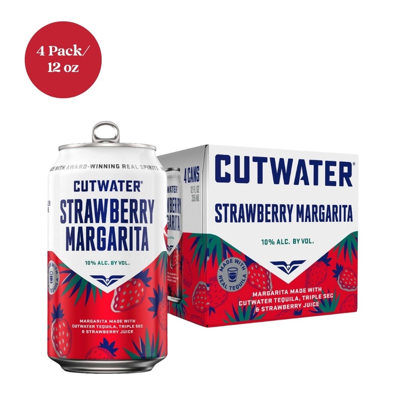 Cutwater Strawberry Margarita Ready-to-Drink 4pk 12oz Canned Cocktails